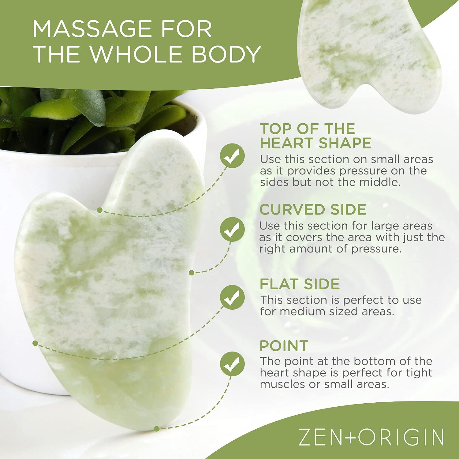 Jade Roller and Gua Sha Set - 100% Natural Jade Stone Face Roller, Dual Sided Massage Roller Stimulates Blood Flow, Relieves Stress, Reduces Signs of Aging, Travel Pouch Included, Gift Box