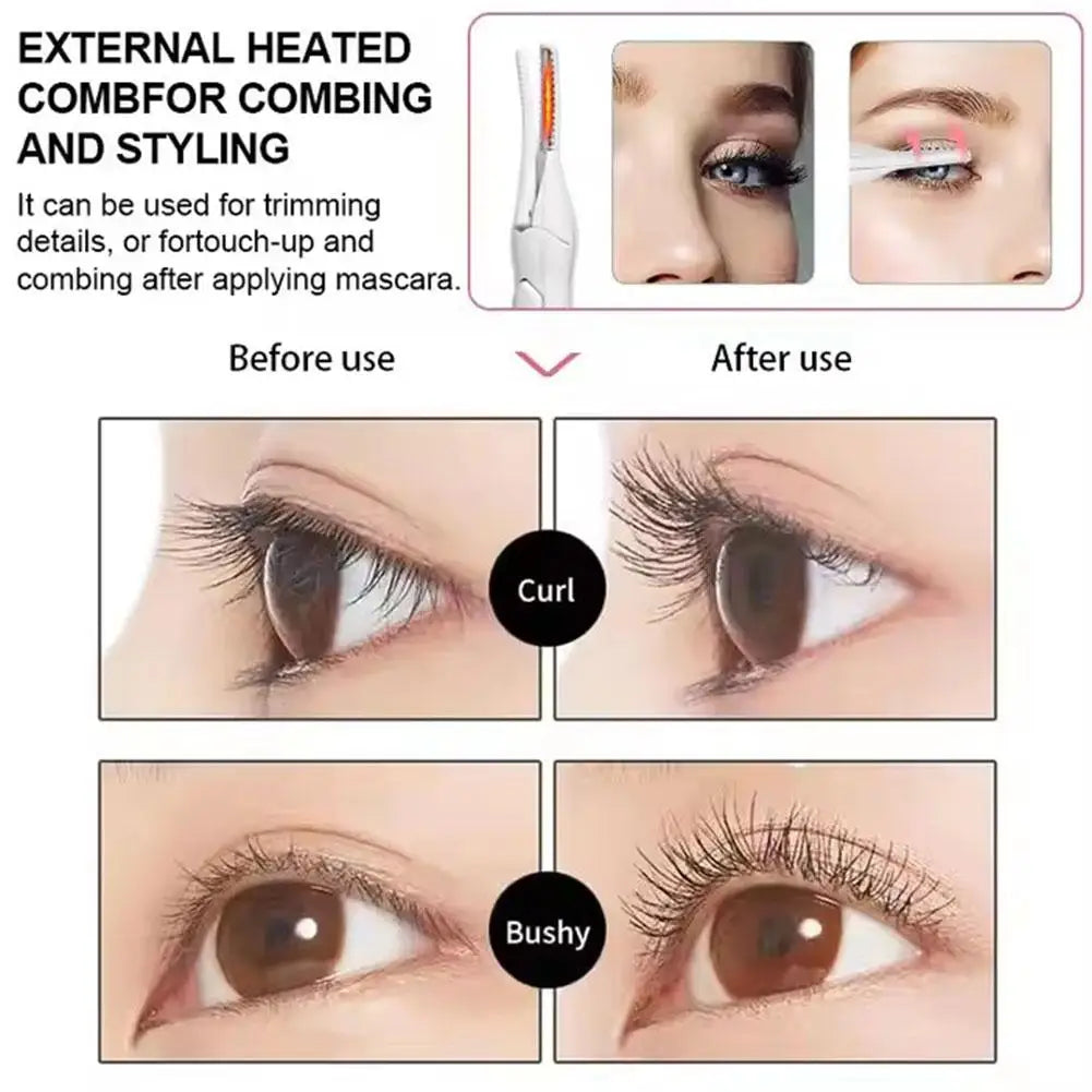 2026 Electric Heated Eyelash Curler — USB Rechargeable, 3 Temperature Modes