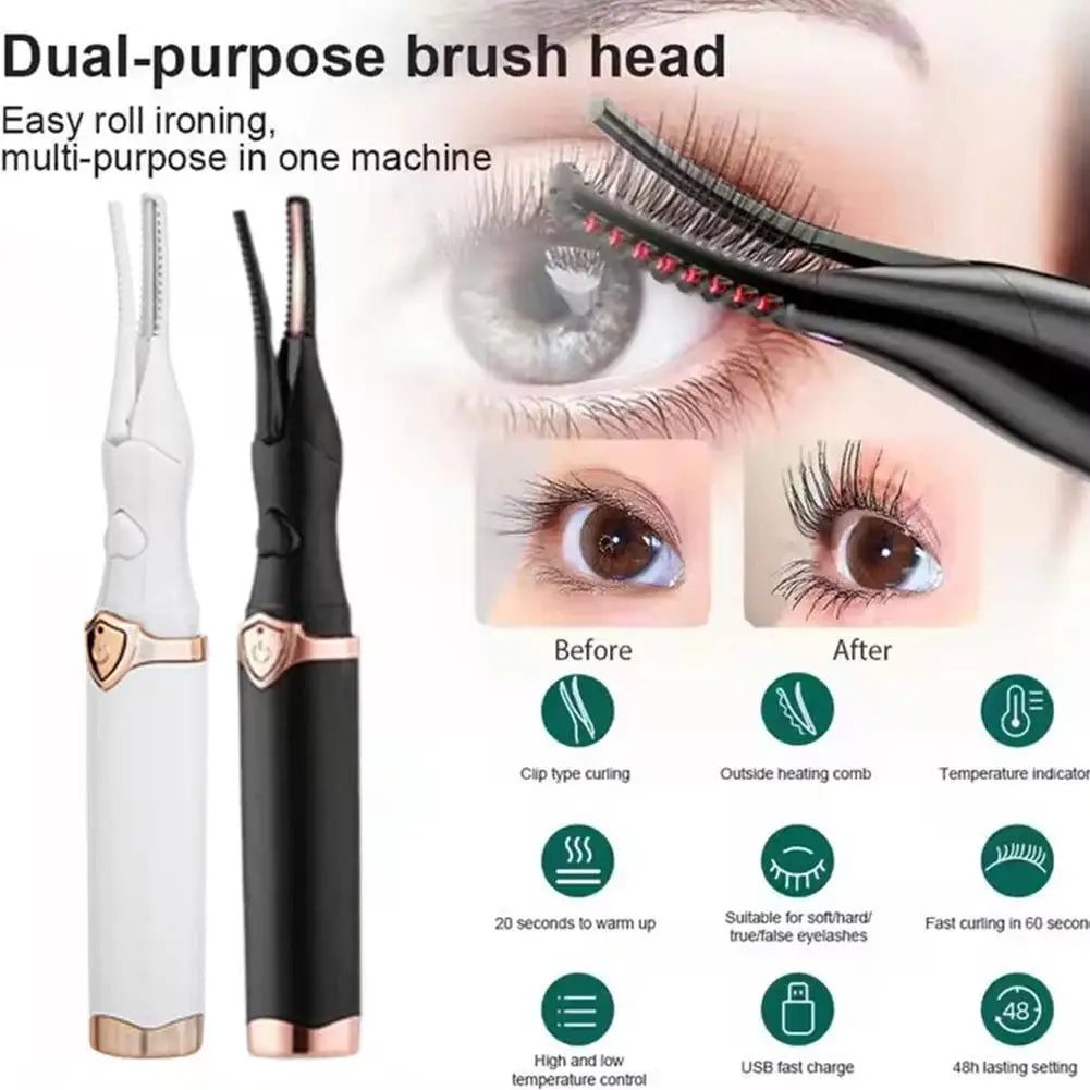 2026 Electric Heated Eyelash Curler — USB Rechargeable, 3 Temperature Modes