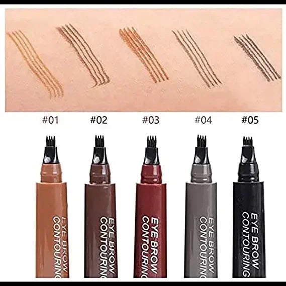 4 Point Eyebrow Pencil 4 Prong Tip Eyebrow Pen 4 Fork Eyebrow Pencil Waterproof Liquid Eyebrow Pencil Long Lasting like Real
