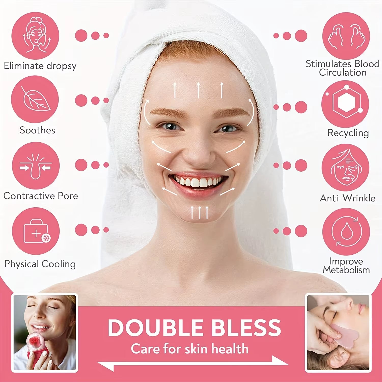 Reusable Silicone Face Ice Roller — Cooling Massage Tool for Skin Care